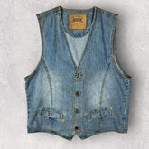 Vintage 90s Wrangler Denim Waistcoat - L